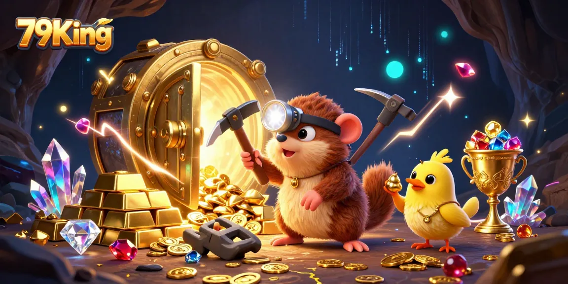 79King captures excitement with a playful mole and canary exploring treasures in a vivid casino cave.