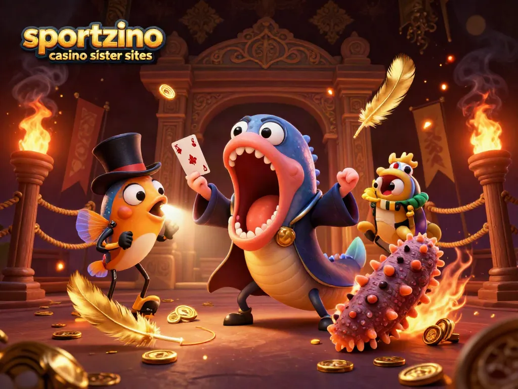 Experience the magic of sportzino casino sister sites with vibrant 3D characters and casino elements.