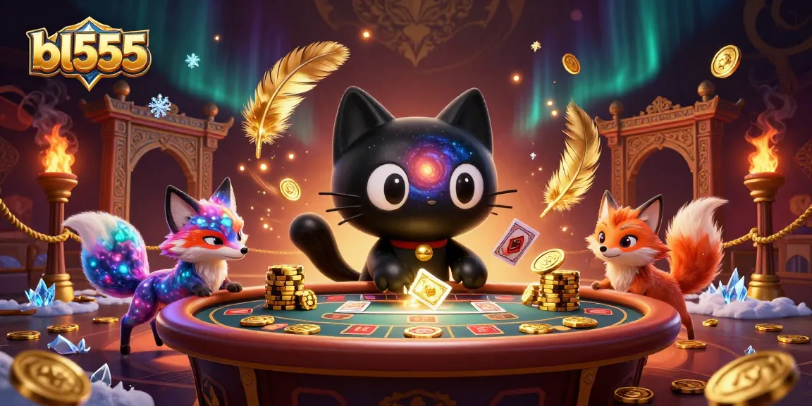Experience thrilling gameplay at bl555 with a vibrant cosmic casino featuring cartoon characters and dynamic elements.