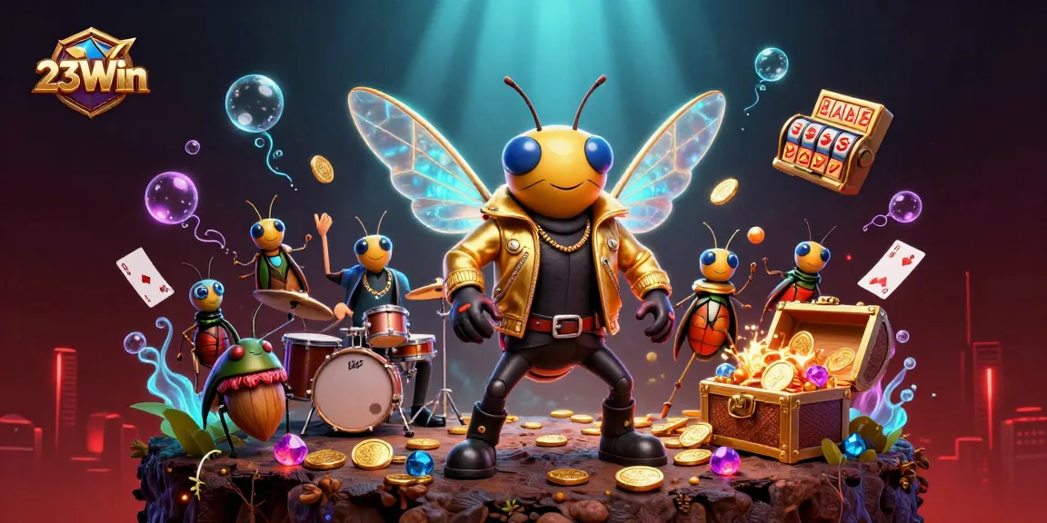 Experience the thrill at 23Win with an animated casino scene featuring characters and vibrant gaming elements.