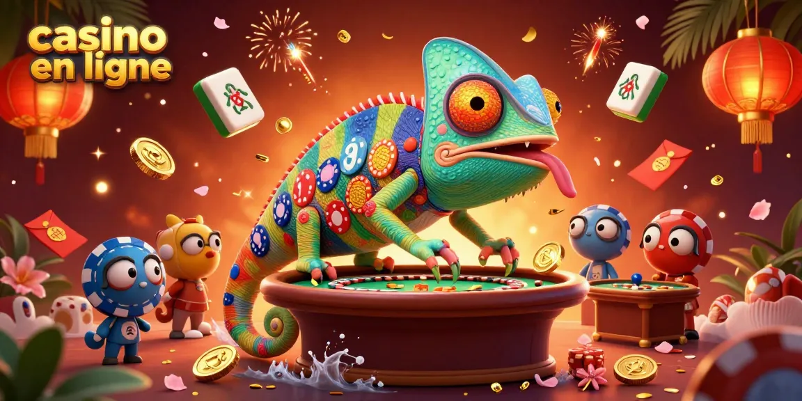 Le casino en ligne offre une ambiance dynamique avec un caméléon spectaculaire qui attrape des pièces d'or.