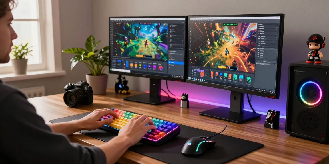 Customize your 60 keyboard with stylish keycaps in a vibrant gaming setup.