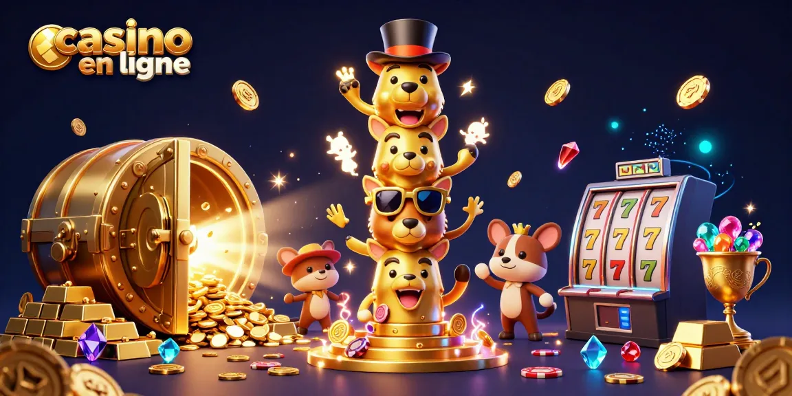 Engagez-vous avec des éléments de casino en ligne dans une illustration captivante 3D.