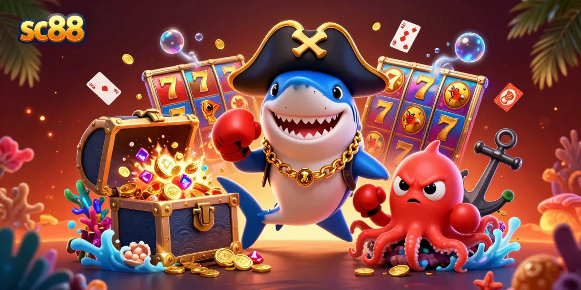 Spin the reels with sc88's vibrant underwater casino adventure featuring dynamic characters.