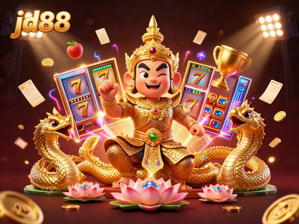 Experience thrilling slot jackpots at jd88, featuring vibrant characters and dynamic gaming elements.