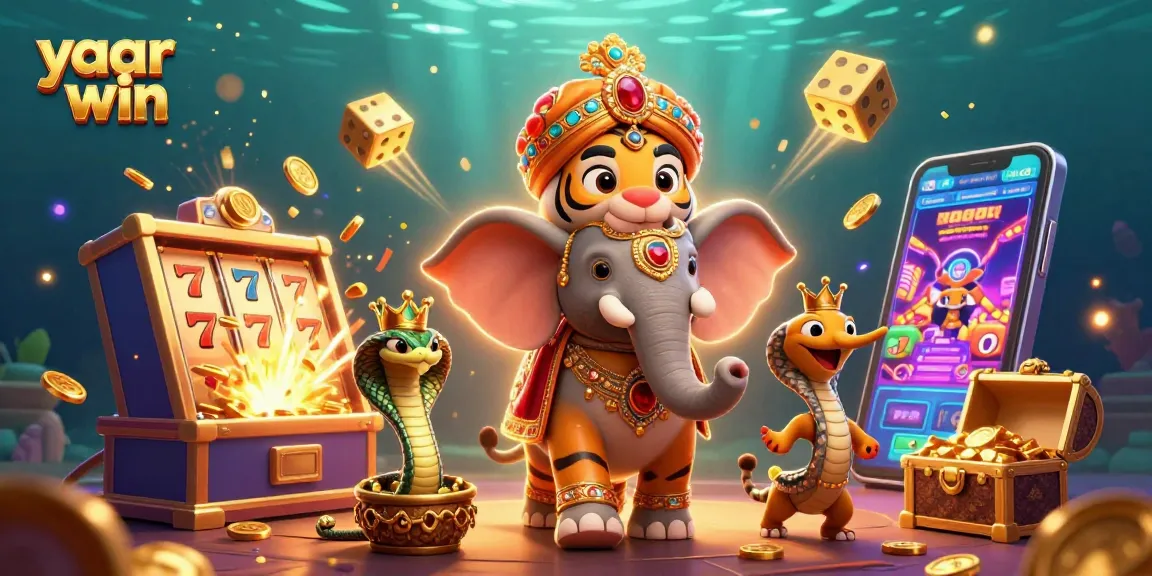 Experience the thrill of the yaar win jackpot with our vibrant casino illustration filled with excitement.