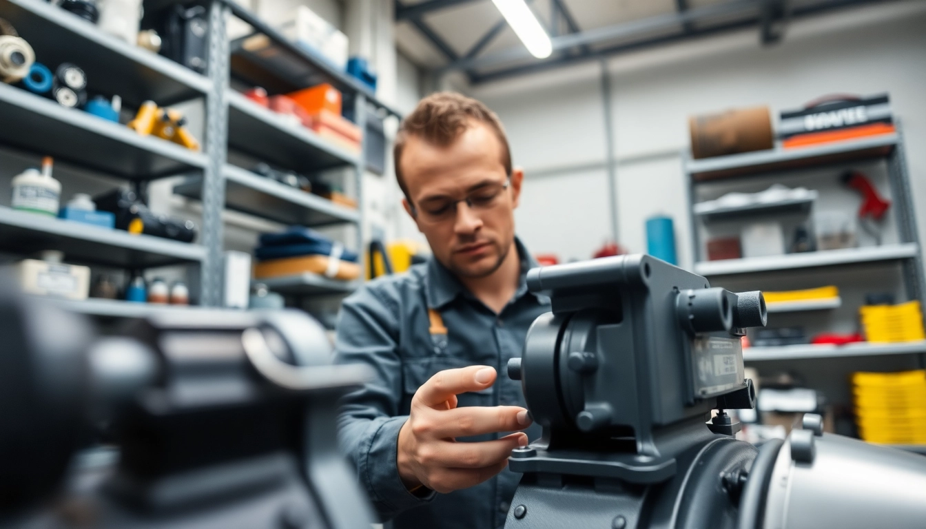 Technical inspection of hydraulic pump services in a workshop setting.