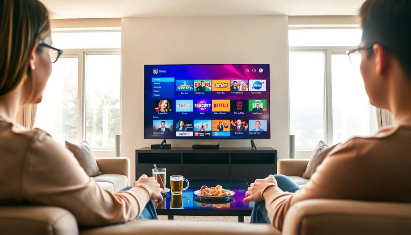 Experience Free IPTV Trial 24 Hours with engaging content options in a cozy living room.
