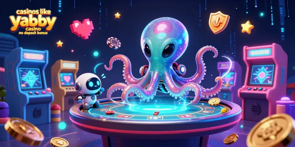 Engage in exciting gameplay at casinos like yabby casino no deposit bonus featuring a vibrant 3D alien poker scene.