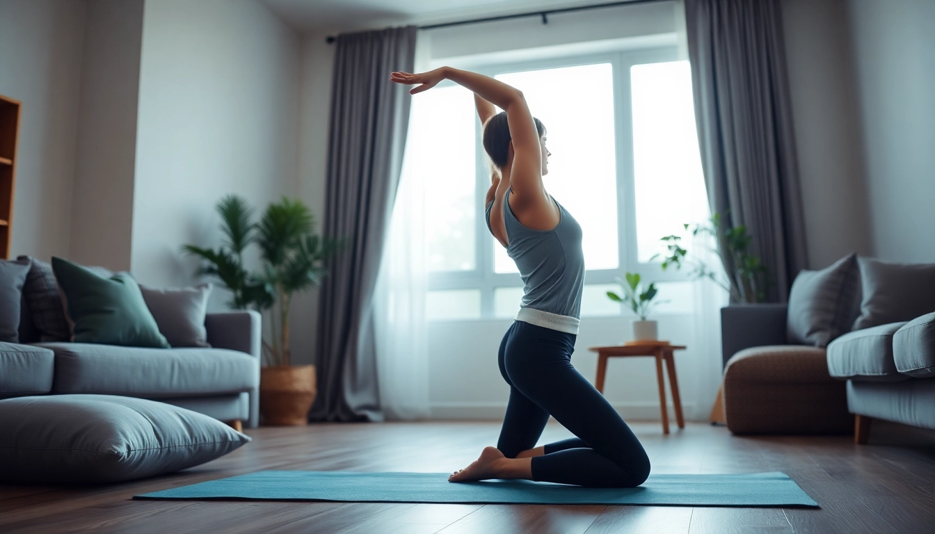 Woman improving posture during yoga class, focusing on How to improve posture for back pain relief.