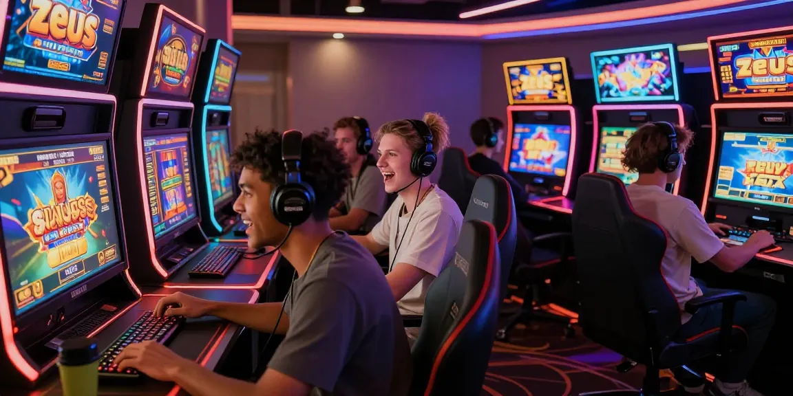 Exciting online gaming atmosphere with players enjoying slot zeus games in a vibrant virtual casino.