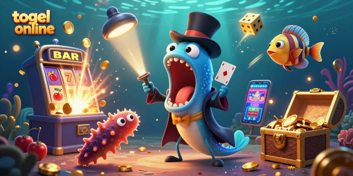 Experience togel online action with a magical scene of animated sea creatures and casino elements.
