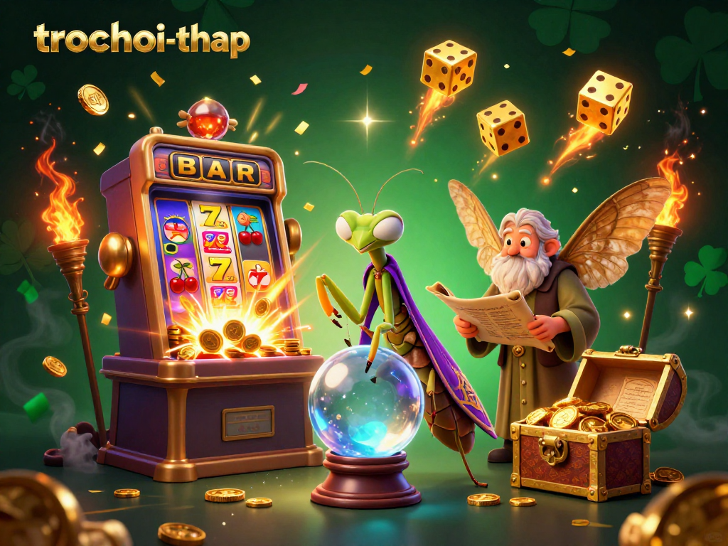 Experience the thrill of trochoi-thap with a vibrant 3D illustration showcasing exciting casino elements.