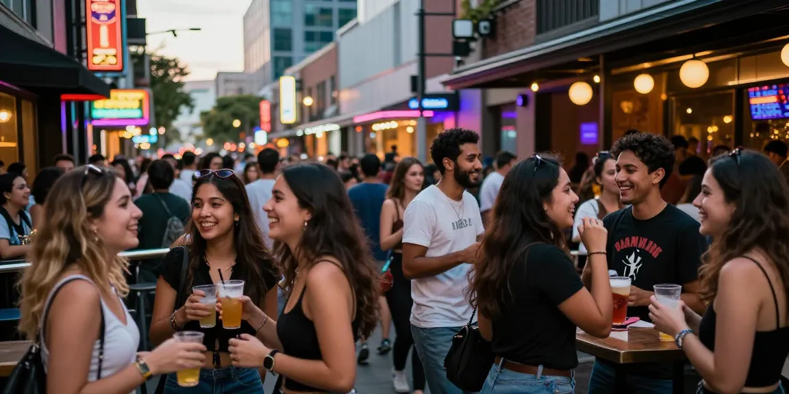 Social gathering at a lively 유흥사이트 showcasing vibrant nightlife.