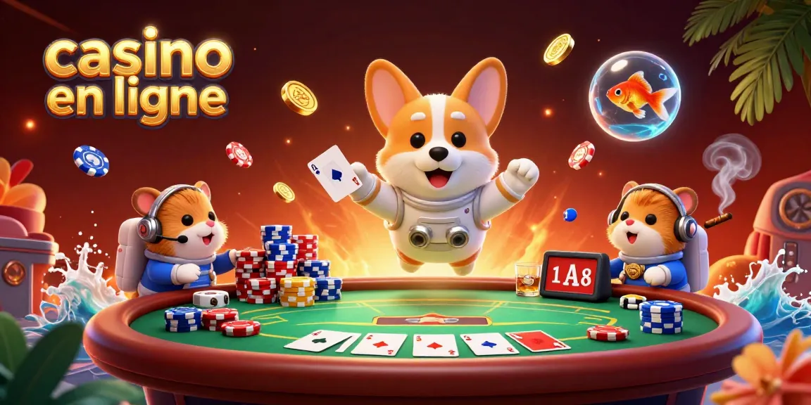 Casino en ligne : découvrez un concept innovant avec un corgi astronaute et des jetons flottants.