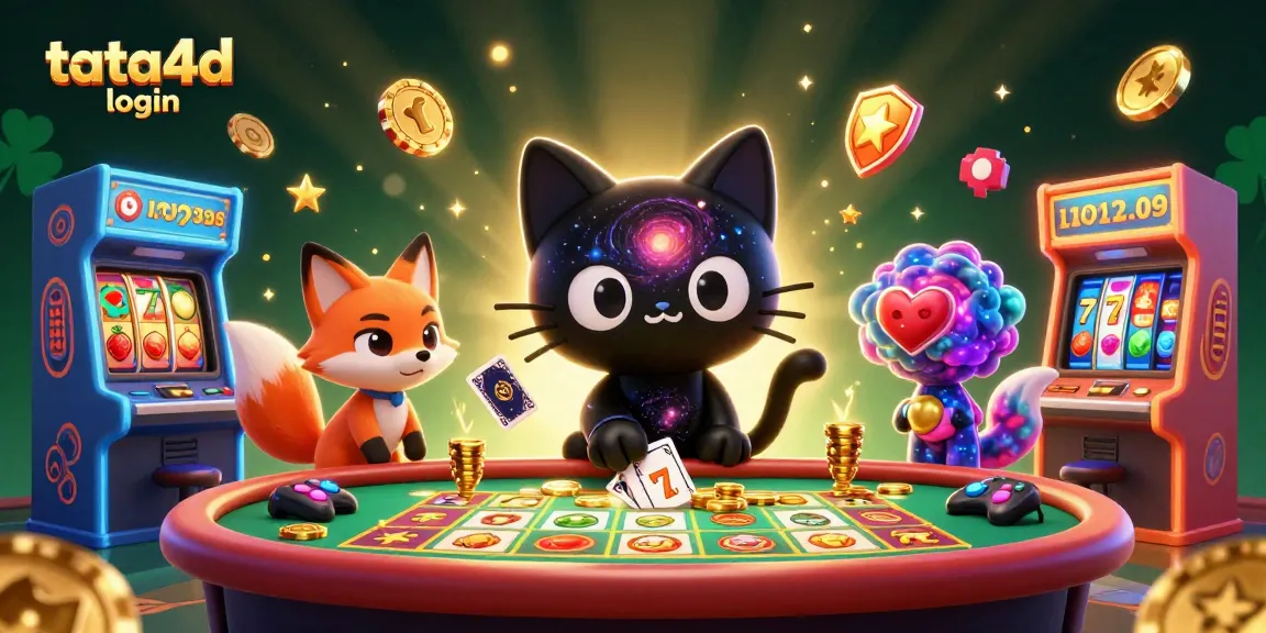 Catch the excitement of tata4d login as a cosmic cat pulls in golden chips at a vibrant casino!