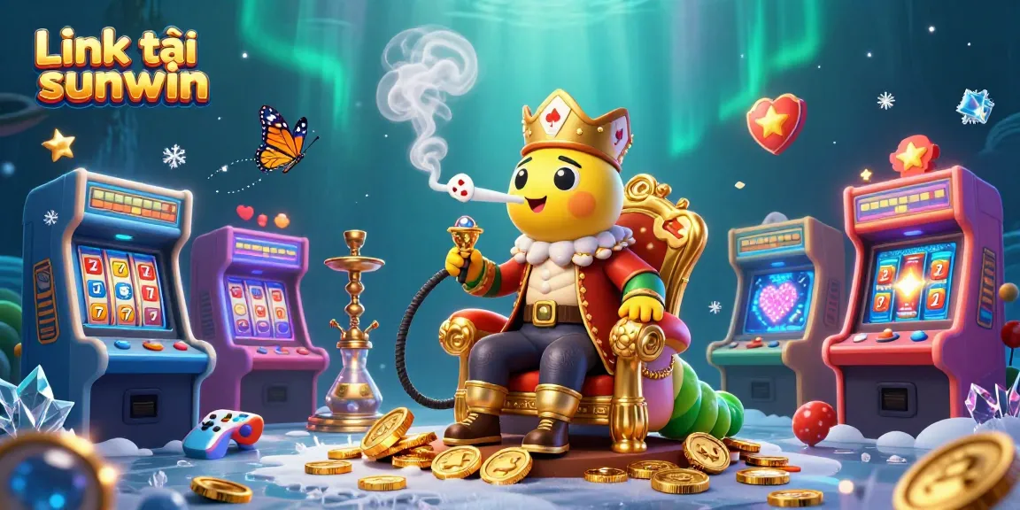 Engage with Link tải sunwin through a vibrant 3D cartoon illustration of a caterpillar master in a casino setting.
