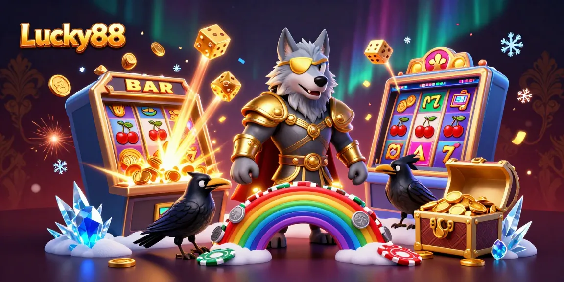 Experience thrilling gameplay with Lucky88's vibrant 3D casino scene, featuring rich symbols and dynamic elements.