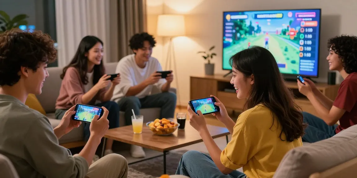 Players enjoying MANTRA88 mobile online games in an inviting living room environment