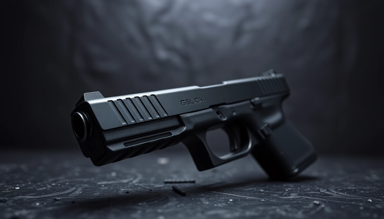 Glock 17 MOS slide featuring sharp details and metallic finish in a professional setting.