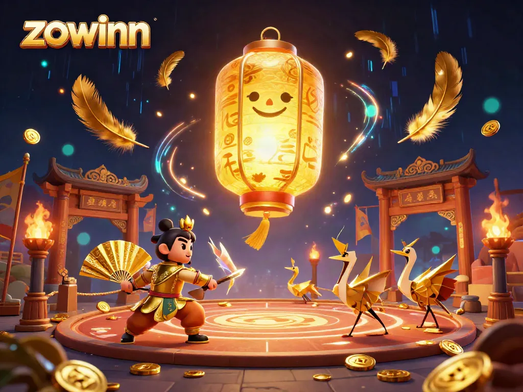 Zowinn delivers exciting gaming action with a vibrant night market casino scene filled with lucky symbols