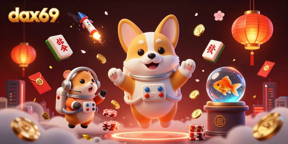 Dax69 menghidupkan suasana kasino luar angkasa dengan astronaut corgi dan hamster di kontrol misi.