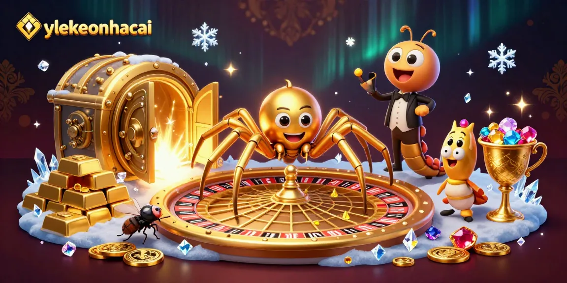 Experience the thrill of betting at tylekeonhacai with a lively casino scene featuring a spider and croupier.