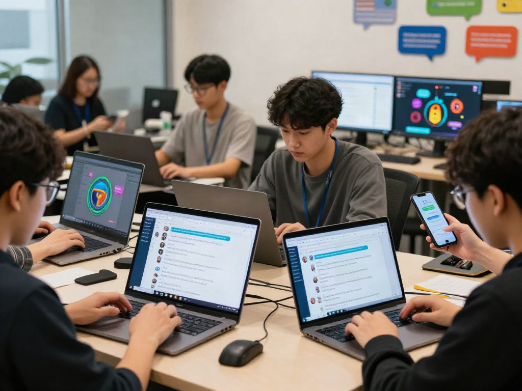 먹튀폴리스 관련 커뮤니티에서 다양한 사용자가 소통하는 모습, 안전한 베팅 환경을 강조한 이미지