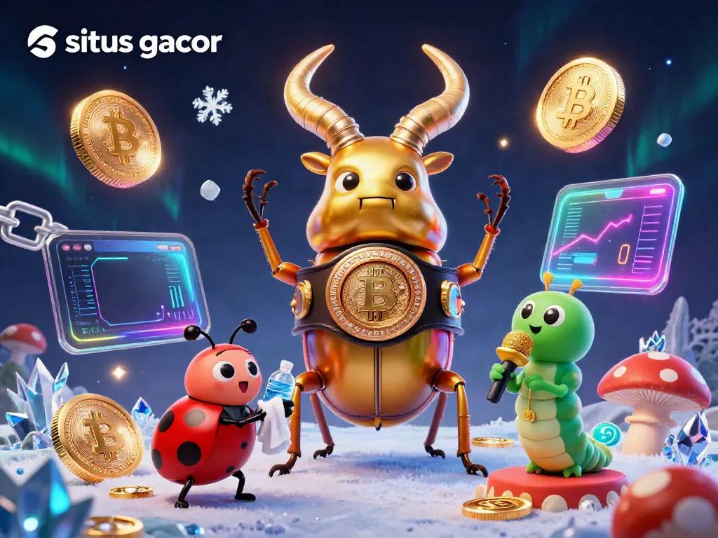 Experience the excitement of situs gacor with a vibrant 3D duel featuring a golden stag beetle boxing champion.