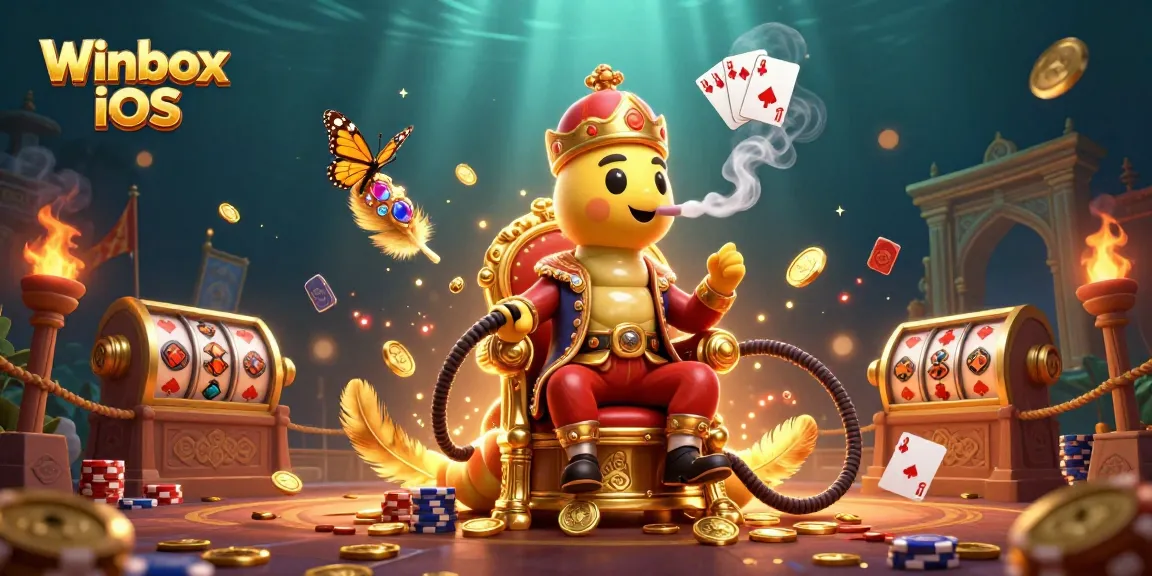 Engage with the exciting Winbox iOS app illustrated through a captivating 3D casino scene.