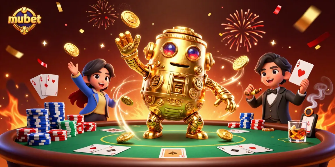 Experience thrilling wins in mubet's vibrant casino world filled with gold coins and poker excitement.