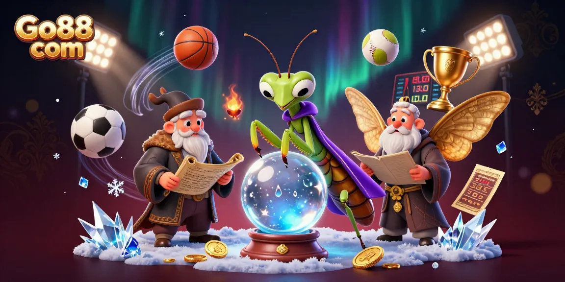 Engage in gaming excitement with Go88 com, showcasing vibrant characters and dynamic sports elements in an enchanting scene.