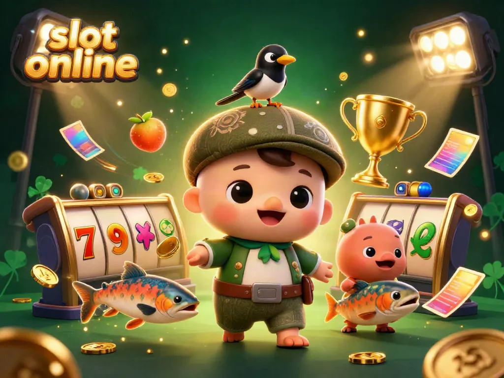 Engage in slot online action with a playful baby Nessie and vibrant game elements