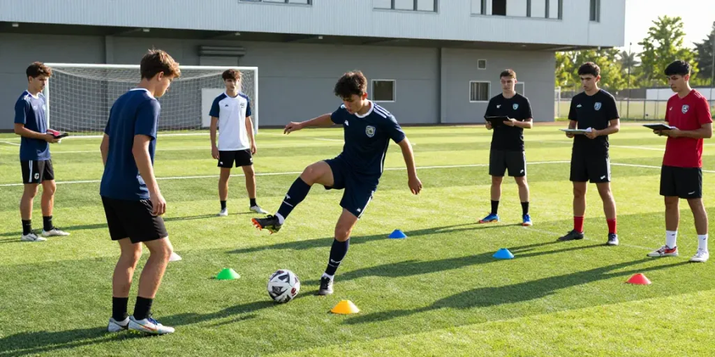 Young footballers showcasing skills in dynamic training session highlighting best young players under 10M