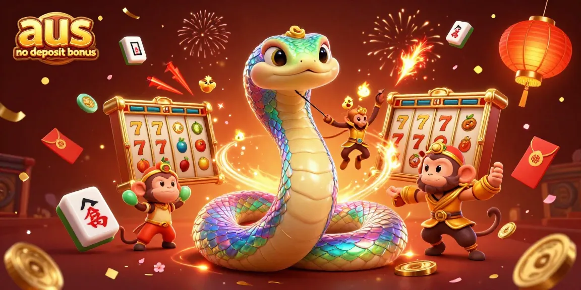 Experience the excitement of the aus no deposit bonus with vibrant 3D casino scenes filled with lucky symbols and magical elements.
