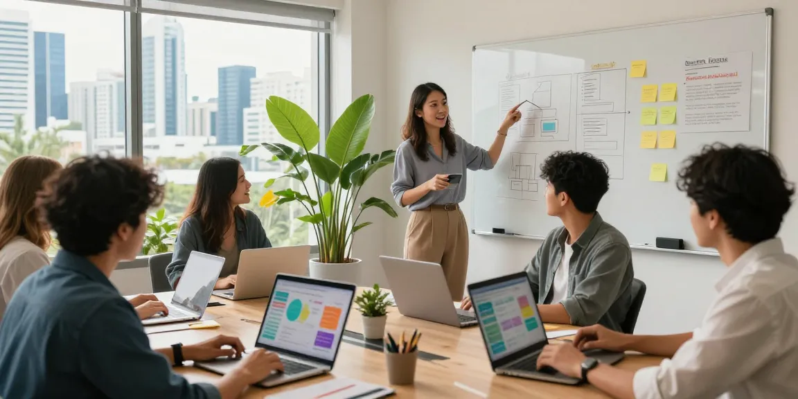 Marketing Agency Gold Coast team collaborating in a modern office environment.