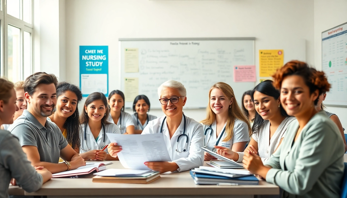 Students sharing Houston NCLEX review testimonials in a bright classroom setting.
